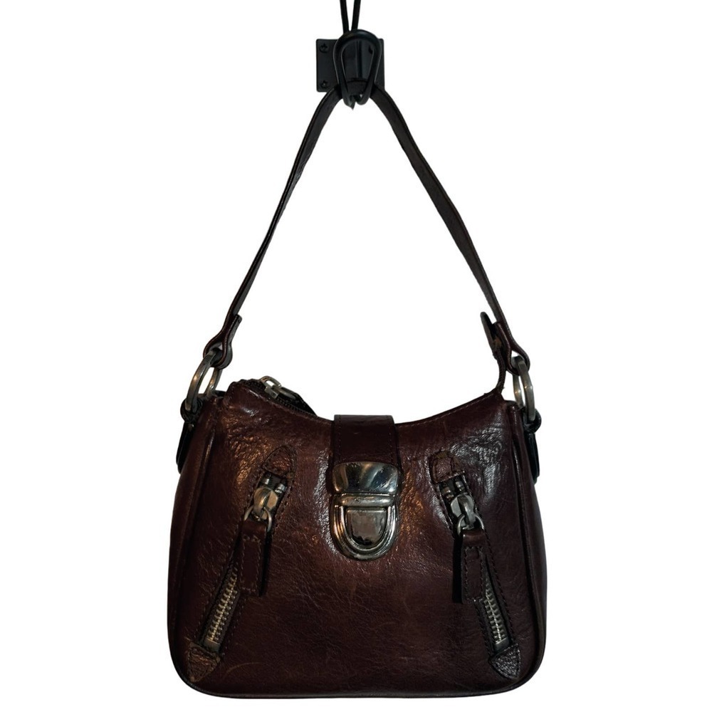 Wilson's Leather vintage small hand purse brown Italian leather